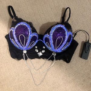 EUC Long Line LED light up Mermaid Rave Bra!